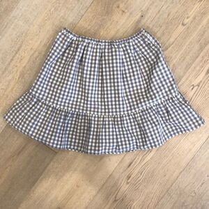 Olive Juice Gray and White Checkered Skirt, Girls 7